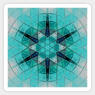 Mosaic Mandala Flower Blue and White Sticker